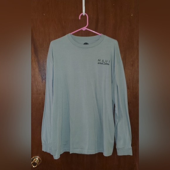 Maui and Sons Sage Green Long Sleeve T Shirt Sz Xl - Picture 1 of 3
